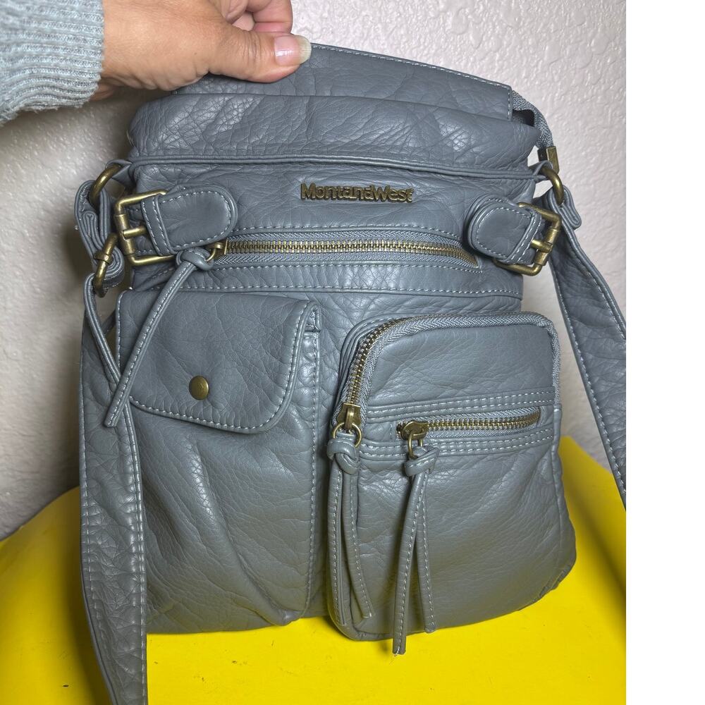 Montana West Blue Vegan Leather Crossbody Organizer Travel Bag